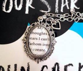  The Fault in Our Stars by John Green Antiqued Silver Book Page Necklace My thoughts are stars I cannot fathom into constellations