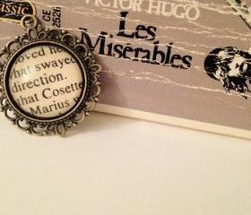  Marius and Cosette from Les Miserables by Victor Hugo Antiqued Bronze Book Page Necklace