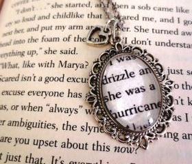  Looking for Alaska John Green Antiqued Silver Book Page Necklace I was drizzle and she was a hurricane