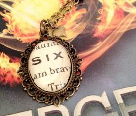  Six Beatrice Prior Antiqued Bronze Book Page Necklace from Veronica Roth's Divergent
