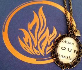 Tobias Four Dauntless Antiqued Bronze Book Page Necklace from Veronica Roth's Divergent