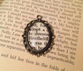 Heathcliff from Emily Bronte's Wuthering Heights Antiqued Bronze Book Page Necklace