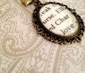Ella and Char Ella Enchanted Book Page Antiqued Bronze Necklace